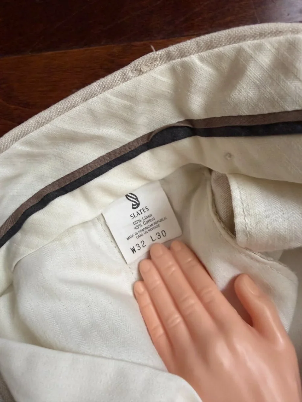 Slates by Levi Strauss & Co. Business Pants Size 32x30, Cream Linen